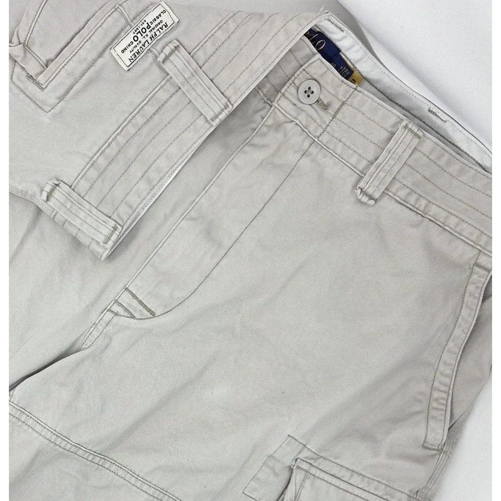 Polo Ralph Lauren Geller Cargo‎ Shorts Mens 40 Khaki Beige Work Utility 10.5 in